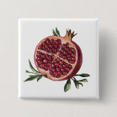 Modern Trendy Watercolor Pomegranate  Button (Vorderseite)
