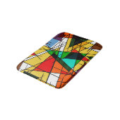 Modern Triangle Colorful Geometric Badematte (Schrägansicht)