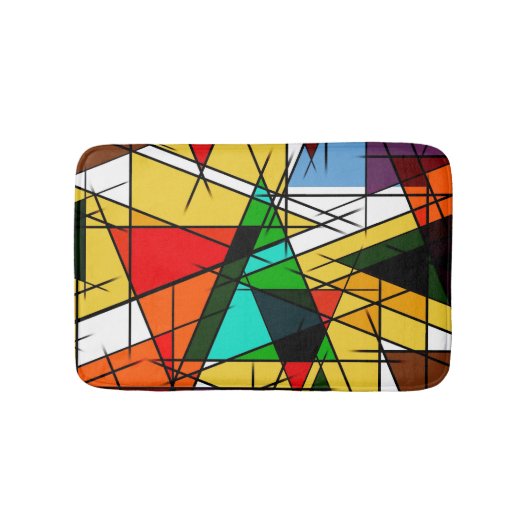 Modern Triangle Colorful Geometric Badematte (Vorderseite)