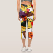 Modern Triangle Colorful Geometric Capri Leggings (Rückseite)