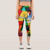 Modern Triangle Colorful Geometric Capri Leggings (Vorderseite)