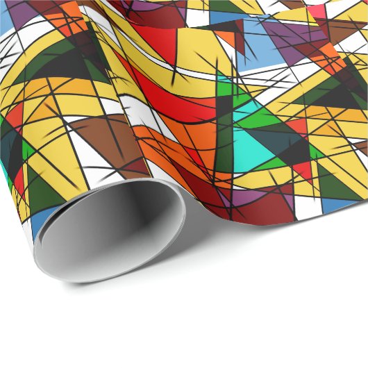 Modern Triangle Colorful Geometric  Geschenkpapier (Rolleneckpunkt)