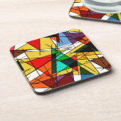 Modern Triangle Colorful Geometric  Getränkeuntersetzer (Linke Seite)
