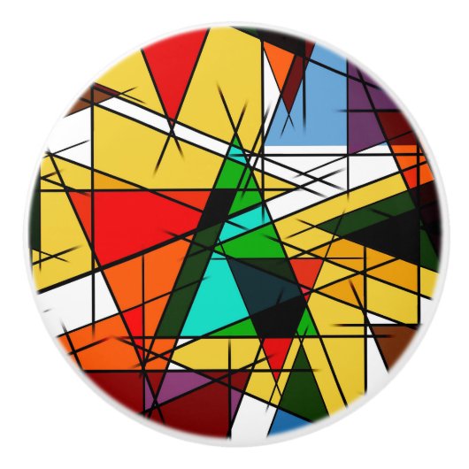 Modern Triangle Colorful Geometric  Keramikknauf (Vorderseite)