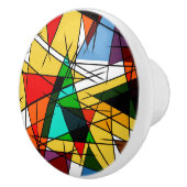 Modern Triangle Colorful Geometric  Keramikknauf (Rechts)