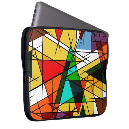 Modern Triangle Colorful Geometric Laptopschutzhülle (Vorne Rechts)