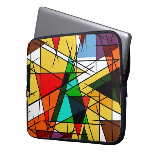 Modern Triangle Colorful Geometric  Laptopschutzhülle (Vorderseite Links)