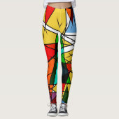 Modern Triangle Colorful Geometric  Leggings (Vorderseite)