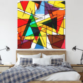 Modern Triangle Colorful Geometric  Leinwanddruck (Insitu (Schlafzimmer))