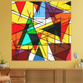 Modern Triangle Colorful Geometric  Leinwanddruck (Insitu (Wohnzimmer))