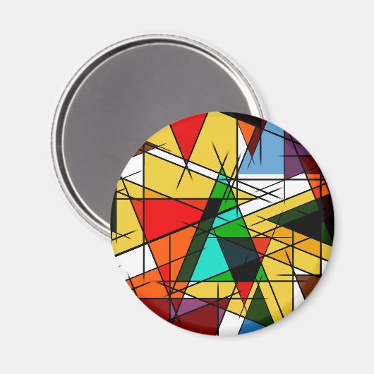 Modern Triangle Colorful Geometric  Magnet (Vorderseite/Rückseite)