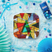 Modern Triangle Colorful Geometric Pappteller (Party)