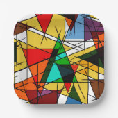 Modern Triangle Colorful Geometric  Pappteller (Vorderseite)