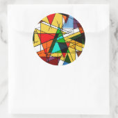 Modern Triangle Colorful Geometric  Runder Aufkleber (Tasche)
