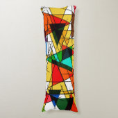 Modern Triangle Colorful Geometric Seitenschläferkissen (Vorderseite Vertikal)
