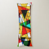 Modern Triangle Colorful Geometric Seitenschläferkissen (Rückseite (Vertikal))