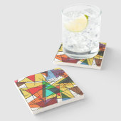 Modern Triangle Colorful Geometric  Steinuntersetzer (Seitenansicht)