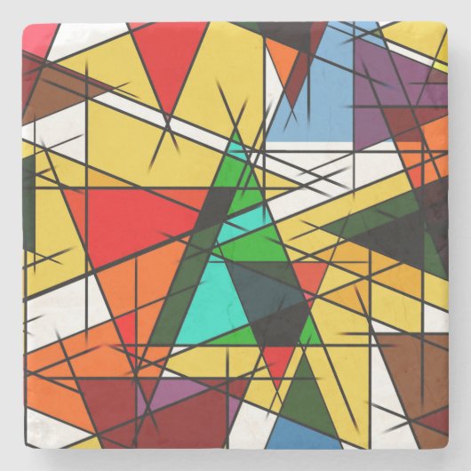 Modern Triangle Colorful Geometric  Steinuntersetzer (Vorderseite)