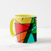 Modern Triangle Colorful Geometric  Tasse (Vorderseite Links)