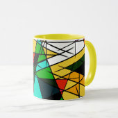 Modern Triangle Colorful Geometric  Tasse (VorderseiteRechts)