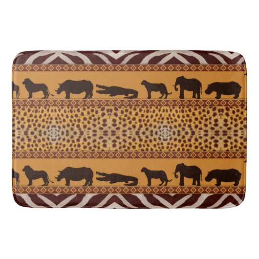Modern Tribal African Cheetah Muster Animal Print Badematte (Vorderseite)