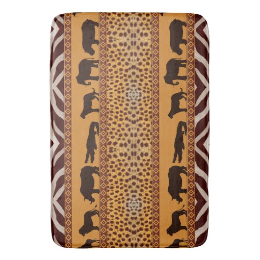 Modern Tribal African Cheetah Muster Animal Print Badematte (Vorderseite Vertikal)