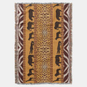 Modern Tribal African Cheetah Muster Animal Print Decke (Vorderseite Vertikal)