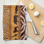 Modern Tribal African Cheetah Muster Animal Print Geschirrtuch (Viertel Falte)