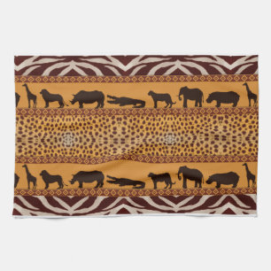 Modern Tribal African Cheetah Muster Animal Print Geschirrtuch