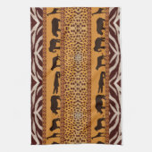 Modern Tribal African Cheetah Muster Animal Print Geschirrtuch (Vertikal)