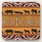 Modern Tribal African Cheetah Muster Animal Print Getränkeuntersetzer (Vorderseite)