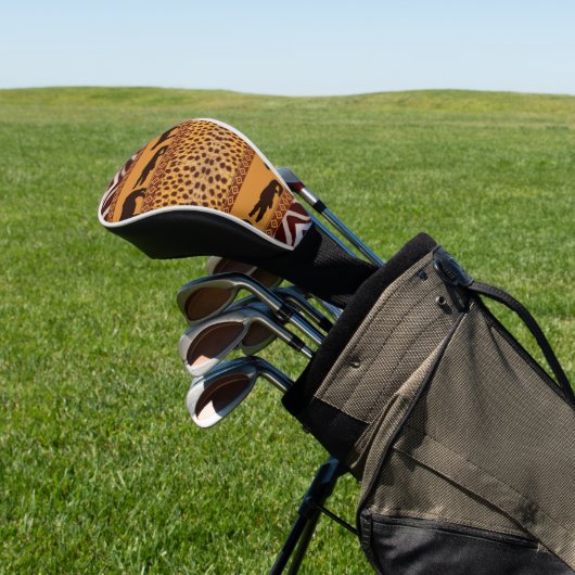 Modern Tribal African Cheetah Muster Animal Print Golf Headcover (In SItu)