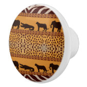 Modern Tribal African Cheetah Muster Animal Print Keramikknauf (Rechts)