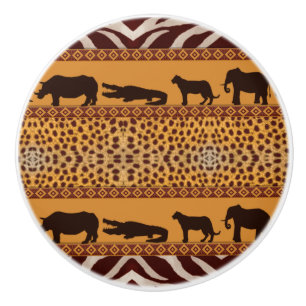Modern Tribal African Cheetah Muster Animal Print Keramikknauf