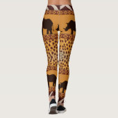 Modern Tribal African Cheetah Muster Animal Print Leggings (Rückseite)