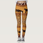 Modern Tribal African Cheetah Muster Animal Print Leggings (Vorderseite)