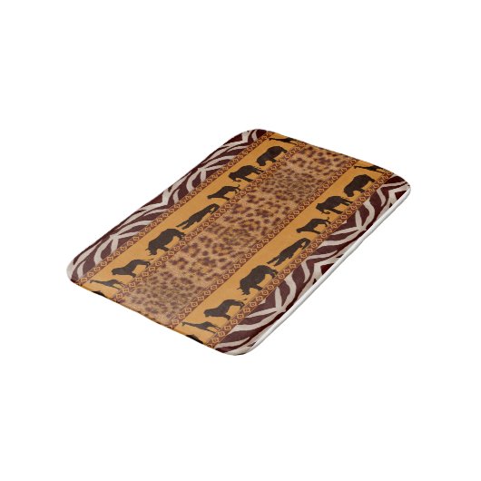 Modern Tribal African Jaguar Muster Animal Print Badematte (Schrägansicht)