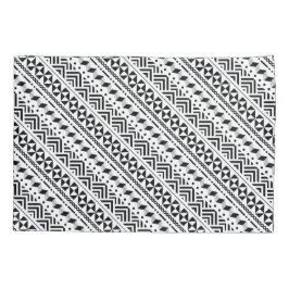 Modern Tribal Black and White Geometric Kissenbezug