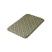 Modern Tribal Ikat blau Gelb Badematte (Schrägansicht)