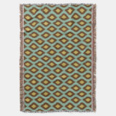Modern Tribal Ikat blau Gelb Decke (Vorderseite Vertikal)