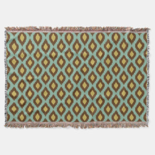 Modern Tribal Ikat blau Gelb Decke