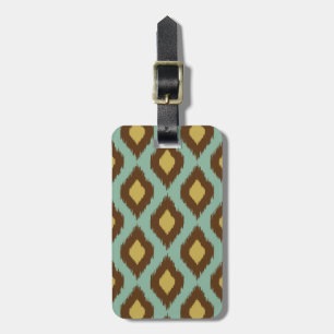 Modern Tribal Ikat blau Gelb Gepäckanhänger