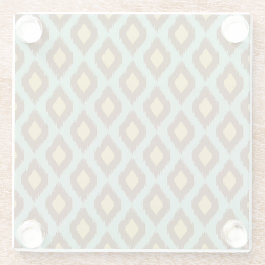 Modern Tribal Ikat blau Gelb Glasuntersetzer (Rückseite)