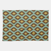 Modern Tribal Ikat blau Gelb Küchentuch (Horizontal)
