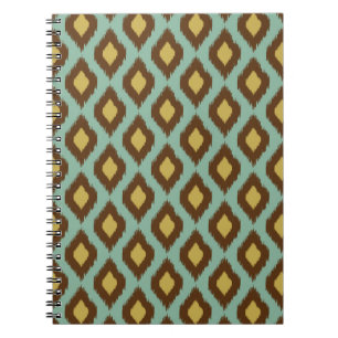 Modern Tribal Ikat blau Gelb Notizblock