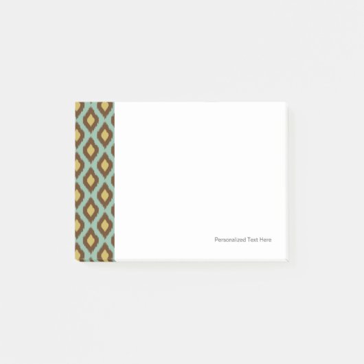 Modern Tribal Ikat blau Gelb Post-it Klebezettel (Vorderseite)