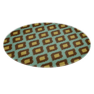 Modern Tribal Ikat blau Gelb Schneidebrett