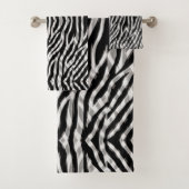 Modern Tribal Zebra Stripe Animal Print Rows Badhandtuch Set (Insitu)