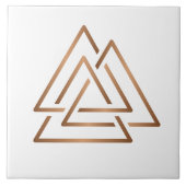 Modern Trinity Knot Tile - Minimalist Bronze Fliese (Vorderseite)