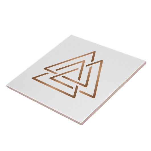 Modern Trinity Knot Tile - Minimalist Bronze Fliese (Seite)